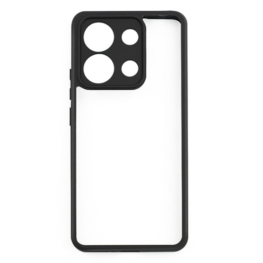 For Xiaomi Redmi Note 13 4G Frosted TPU + Transparent PC Phone Case(Black) by buy2fix