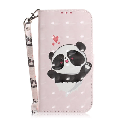 For iPhone 16 Pro 3D Colored Horizontal Flip Leather Phone Case(Heart Panda) - iPhone 16 Pro Cases by buy2fix | Online Shopping UK | buy2fix