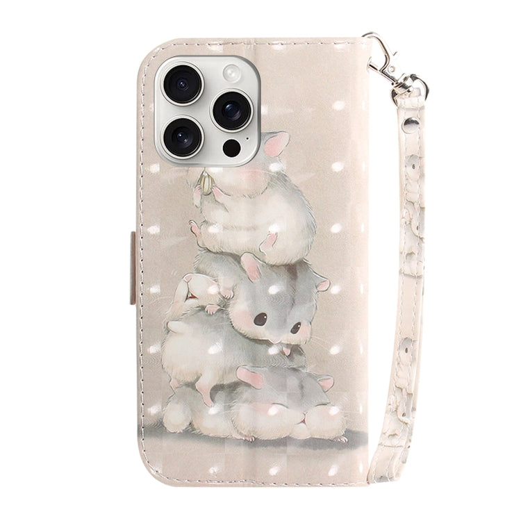 For iPhone 16 Pro 3D Colored Horizontal Flip Leather Phone Case(Squirrels) by buy2fix