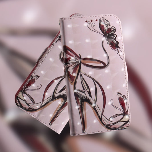 For Xiaomi Redmi K70E / Poco X6 Pro 3D Colored Horizontal Flip Leather Phone Case(Butterfly High-heeled) by buy2fix