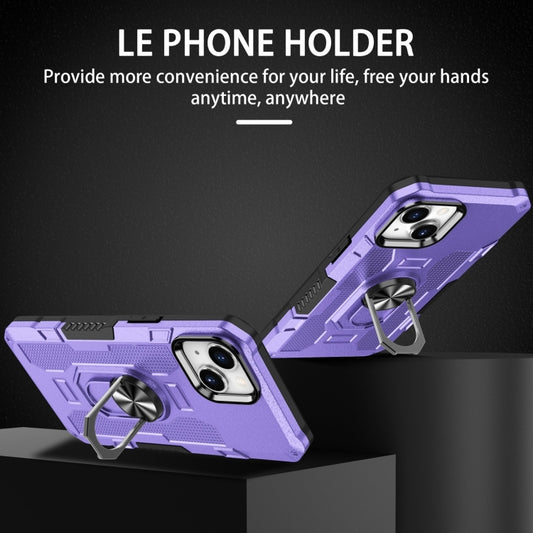 For iPhone 15 Plus Ring Holder Armor Hybrid Phone Case(Purple) by buy2fix