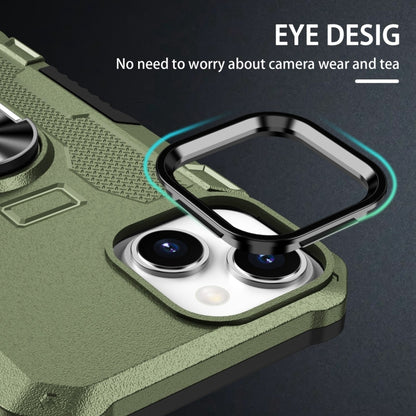 For iPhone 15 Ring Holder Armor Hybrid Phone Case(Green) by buy2fix