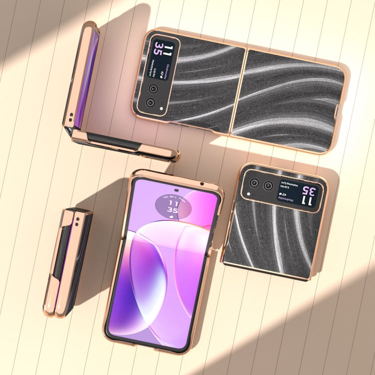 For Motorola Razr 40 Nano Electroplating Galactic Pattern Protective Phone Case(Grey) by buy2fix