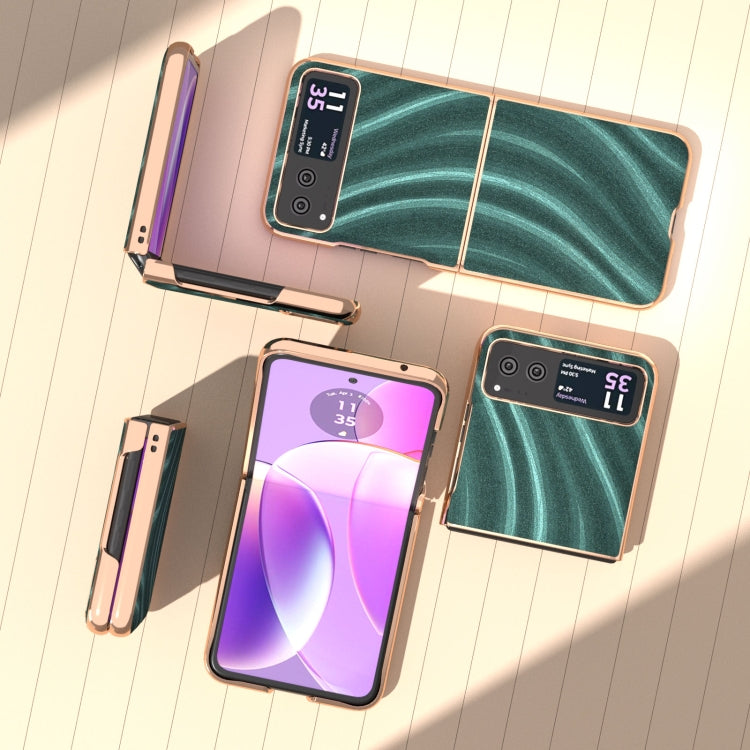 For Motorola Razr 40 Nano Electroplating Galactic Pattern Protective Phone Case(Green) by buy2fix