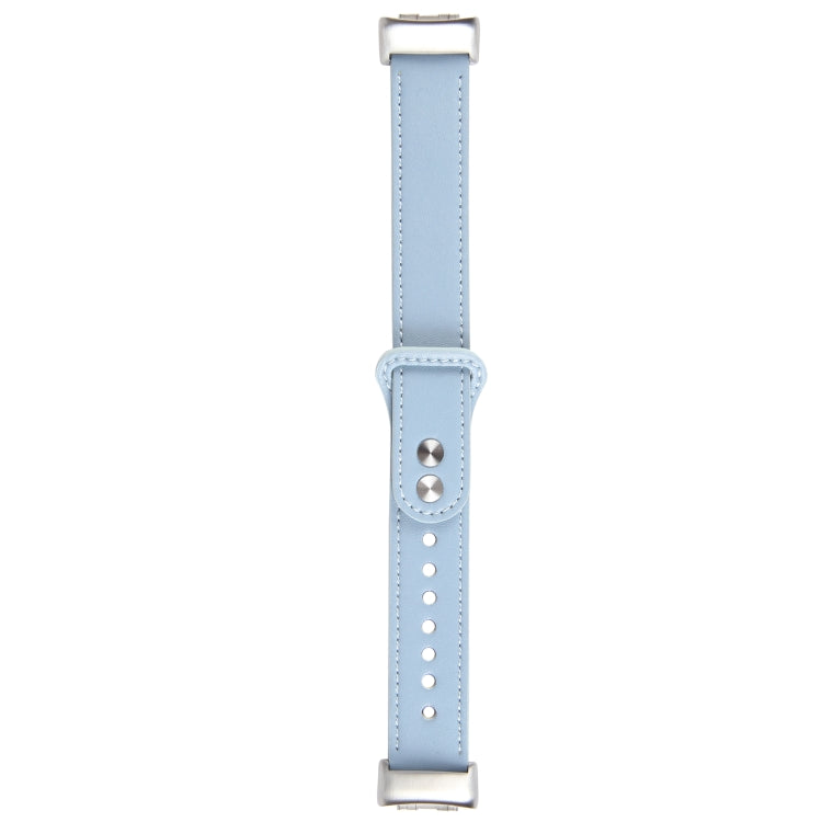 For Fitbit Charge 5 PU Leather Replacement Watch Band(Blue) - Watch Bands by buy2fix | Online Shopping UK | buy2fix