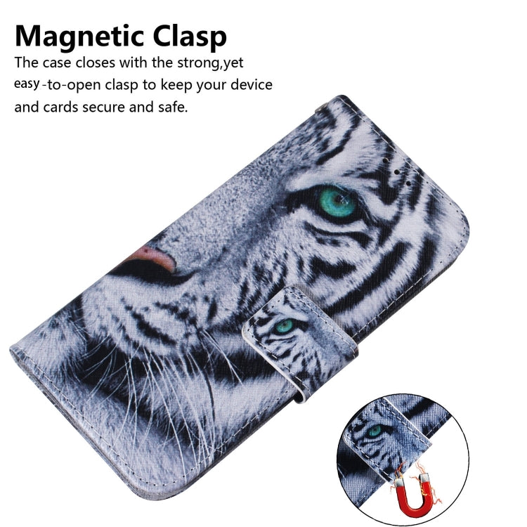 For iPhone 16 Pro Coloured Drawing Flip Leather Phone Case(Tiger) - iPhone 16 Pro Cases by buy2fix | Online Shopping UK | buy2fix