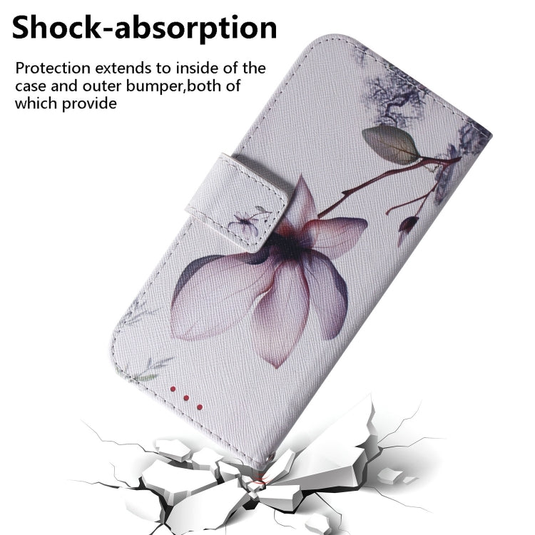 For iPhone 16 Pro Coloured Drawing Flip Leather Phone Case(Magnolia) - iPhone 16 Pro Cases by buy2fix | Online Shopping UK | buy2fix