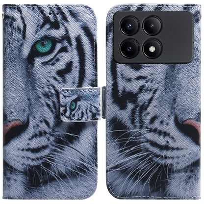 For Xiaomi Redmi K70E / Poco X6 Pro Coloured Drawing Flip Leather Phone Case(Tiger) - K70E Cases by buy2fix | Online Shopping UK | buy2fix