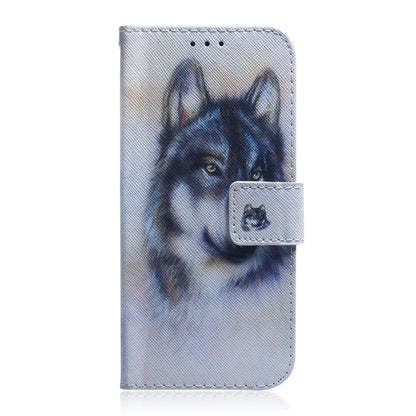 For Xiaomi Poco M6 Pro 4G Coloured Drawing Flip Leather Phone Case(White Wolf) - Xiaomi Cases by buy2fix | Online Shopping UK | buy2fix