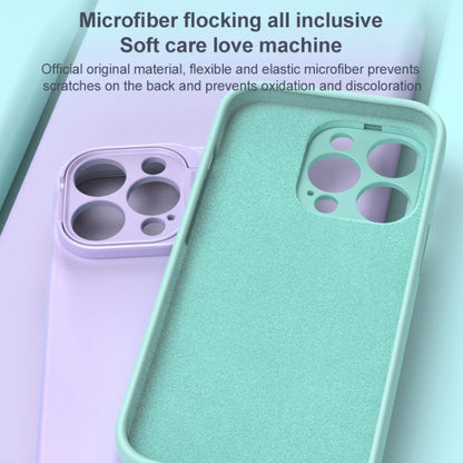 For iPhone 14 Pro Liquid Silicone Lens Holder Phone Case(Purple) - iPhone 14 Pro Cases by buy2fix | Online Shopping UK | buy2fix