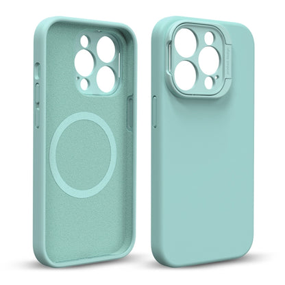 For iPhone 14 Pro Max Liquid Silicone Lens Holder MagSafe Phone Case(Green) - iPhone 14 Pro Max Cases by buy2fix | Online Shopping UK | buy2fix
