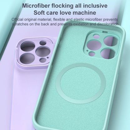 For iPhone 14 Liquid Silicone Lens Holder MagSafe Phone Case(Black) - iPhone 14 Cases by buy2fix | Online Shopping UK | buy2fix