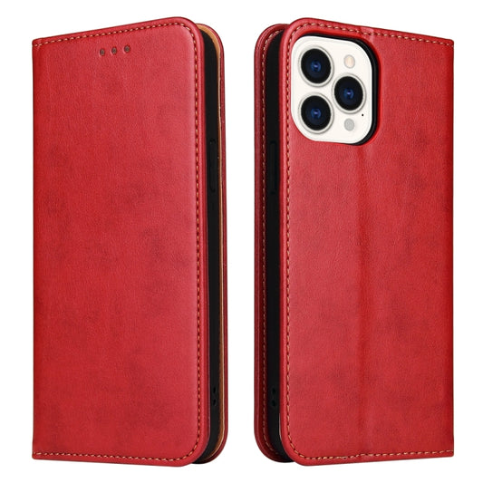 For iPhone 15 Pro Fierre Shann PU Genuine Leather Texture Phone Case(Red) - iPhone 15 Pro Cases by FIERRE SHANN | Online Shopping UK | buy2fix