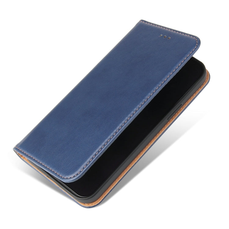 For iPhone 15 Fierre Shann PU Genuine Leather Texture Phone Case(Blue) - iPhone 15 Cases by FIERRE SHANN | Online Shopping UK | buy2fix
