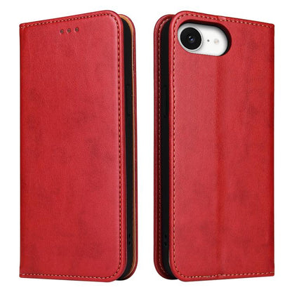 For iPhone 16e Fierre Shann PU Genuine Leather Texture Phone Case(Red) - iPhone 16e Cases by FIERRE SHANN | Online Shopping UK | buy2fix