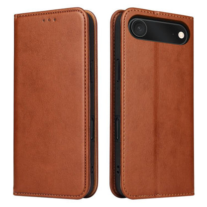 For iPhone 17 Air Fierre Shann PU Genuine Leather Texture Phone Case(Brown) - iPhone 17 Air Cases by FIERRE SHANN | Online Shopping UK | buy2fix