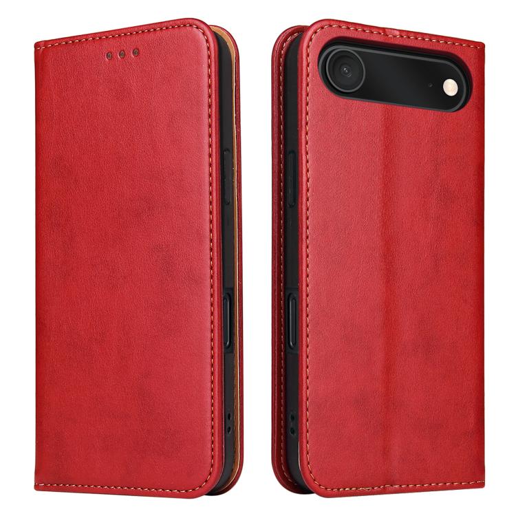 For iPhone 17 Air Fierre Shann PU Genuine Leather Texture Phone Case(Red) - iPhone 17 Air Cases by FIERRE SHANN | Online Shopping UK | buy2fix