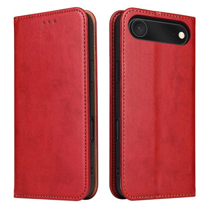 For iPhone 17 Air Fierre Shann PU Genuine Leather Texture Phone Case(Red) - iPhone 17 Air Cases by FIERRE SHANN | Online Shopping UK | buy2fix