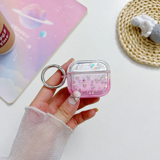 For AirPods 3 Transparent Glitter Bluetooth Earphone Protective Case(Pink) - For AirPods 3 by buy2fix | Online Shopping UK | buy2fix