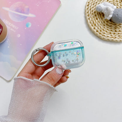 For AirPods 3 Transparent Glitter Bluetooth Earphone Protective Case(Sky Blue) by buy2fix