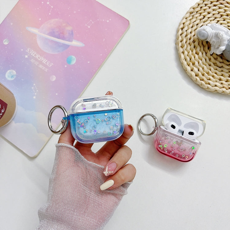 For AirPods 3 Transparent Glitter Bluetooth Earphone Protective Case(Sky Blue) by buy2fix