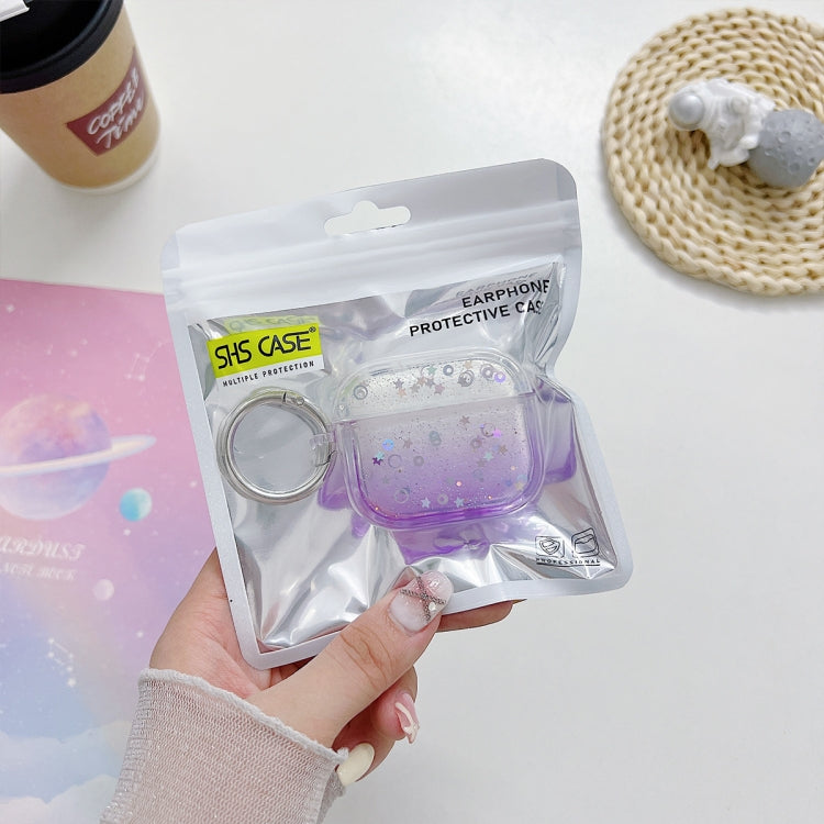 For AirPods 3 Transparent Glitter Bluetooth Earphone Protective Case(Sky Blue) by buy2fix