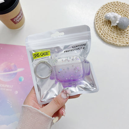 For AirPods 3 Transparent Glitter Bluetooth Earphone Protective Case(Sky Blue) by buy2fix