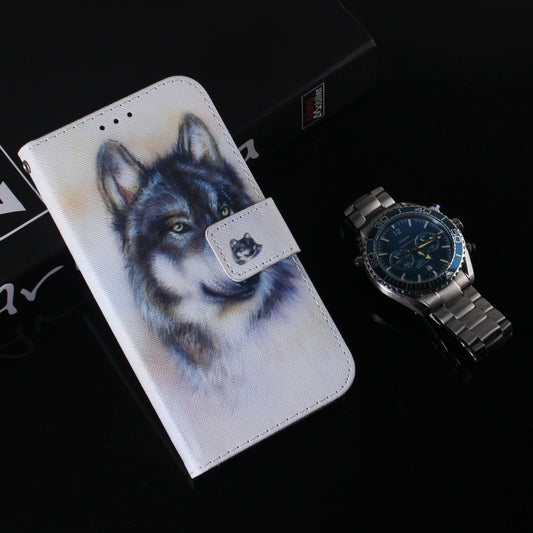 For Realme 12 5G Coloured Drawing Flip Leather Phone Case(White Wolf) by buy2fix