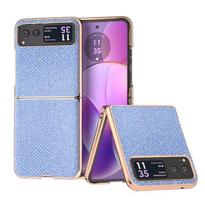 For Motorola Razr 40 Nano Plating Diamond Texture Phone Case(Blue) by buy2fix