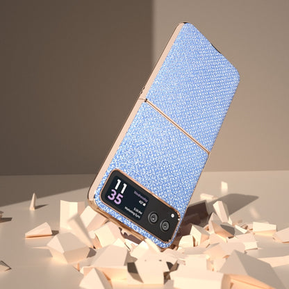 For Motorola Razr 40 Nano Plating Diamond Texture Phone Case(Blue) by buy2fix