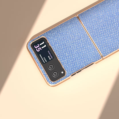 For Motorola Razr 40 Nano Plating Diamond Texture Phone Case(Blue) by buy2fix