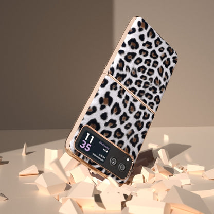 For Motorola Razr 40 Nano Plating Leopard Print Phone Case(Silver) by buy2fix
