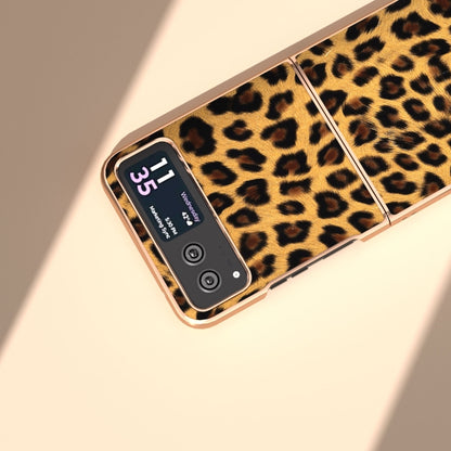 For Motorola Razr 40 Nano Plating Leopard Print Phone Case(Gold) by buy2fix