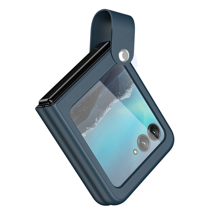 For Motorola Razr 40 Ultra Hand Strap Type Leather Phone Case(Green) by buy2fix