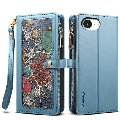For iPhone 16e ESEBLE Star Series Lanyard Zipper Wallet RFID Leather Case(Blue) - iPhone 16e Cases by ESEBLE | Online Shopping UK | buy2fix