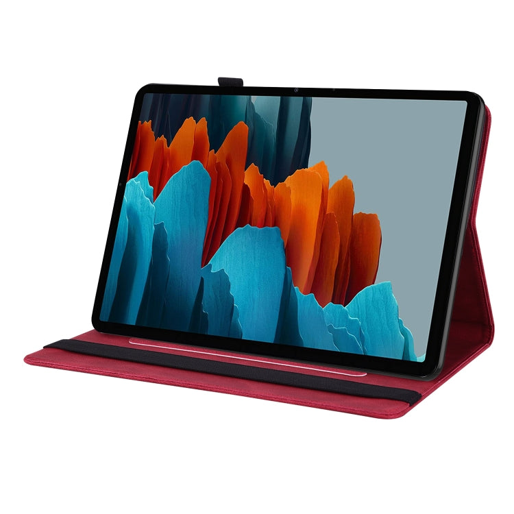 For Samsung Galaxy Tab S7+/S7 FE/S8+ Butterfly Flower Embossed Leather Tablet Case(Red) by buy2fix