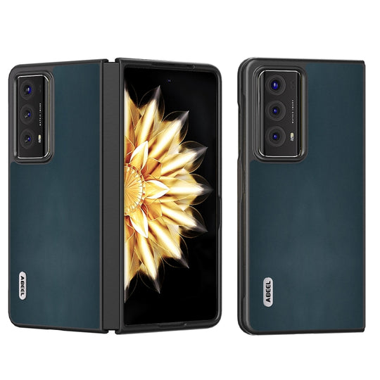 For Honor Magic V2 ABEEL Genuine Leather Xiaoya Series Phone Case(Dark Green)