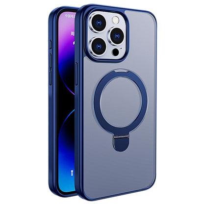 For iPhone 14 Pro Multifunctional MagSafe Holder Phone Case(Blue) - iPhone 14 Pro Cases by buy2fix | Online Shopping UK | buy2fix