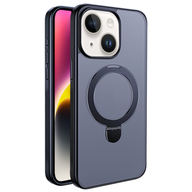 For iPhone 14 Plus Multifunctional MagSafe Holder Phone Case(Black) - iPhone 14 Plus Cases by buy2fix | Online Shopping UK | buy2fix