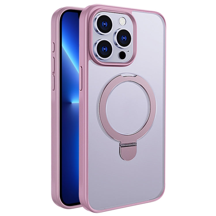 For iPhone 13 Pro Max Multifunctional MagSafe Holder Phone Case(Pink) - iPhone 13 Pro Max Cases by buy2fix | Online Shopping UK | buy2fix