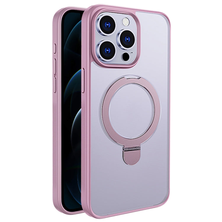 For iPhone 12 Pro Multifunctional MagSafe Holder Phone Case(Pink) by buy2fix
