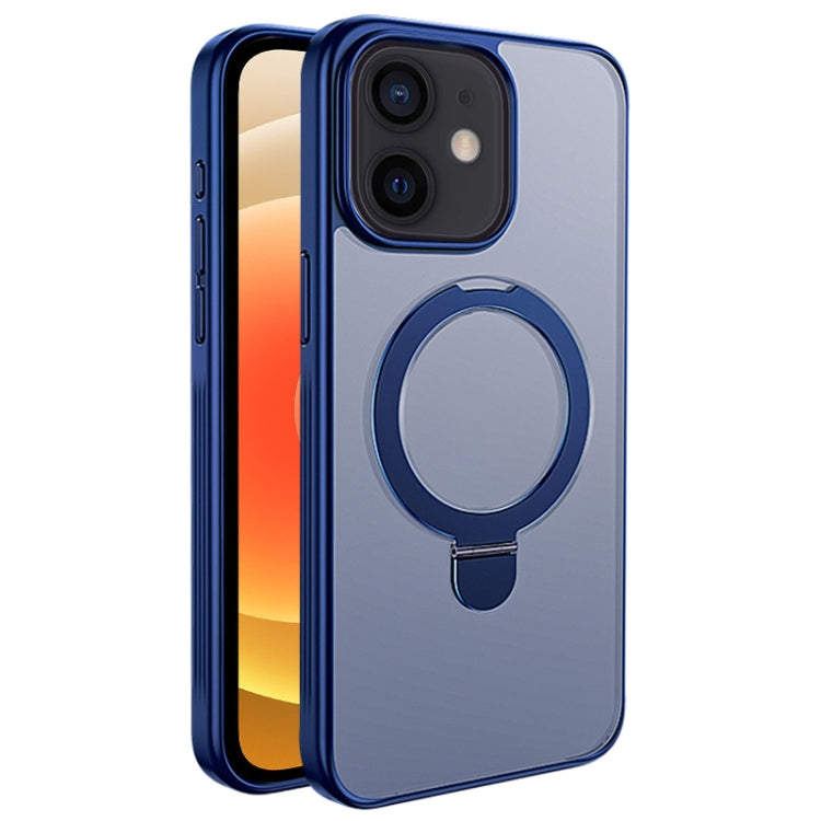 For iPhone 12 Multifunctional MagSafe Holder Phone Case(Blue) - iPhone 12 / 12 Pro Cases by buy2fix | Online Shopping UK | buy2fix