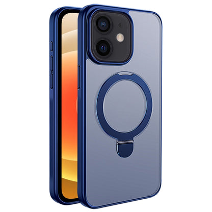 For iPhone 12 Multifunctional MagSafe Holder Phone Case(Blue) - iPhone 12 / 12 Pro Cases by buy2fix | Online Shopping UK | buy2fix