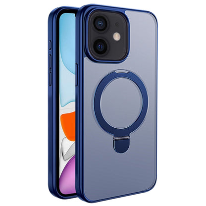 For iPhone 11 Multifunctional MagSafe Holder Phone Case(Blue) by buy2fix