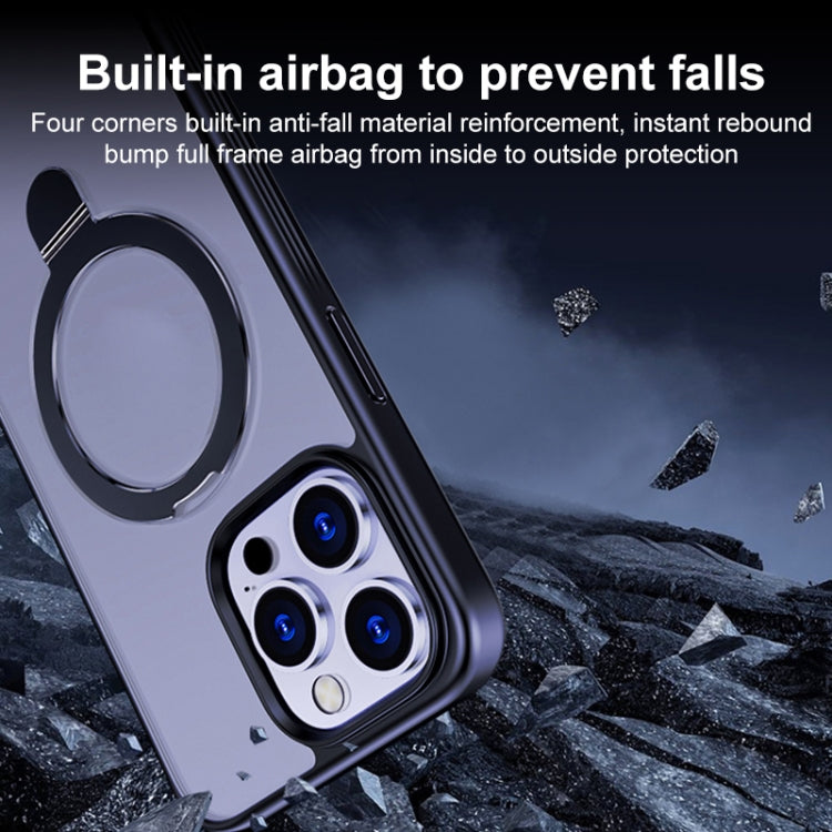 For iPhone 11 Multifunctional MagSafe Holder Phone Case(Blue) by buy2fix