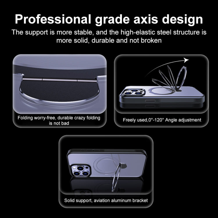 For iPhone 13 Multifunctional MagSafe Holder Phone Case(Grey) - iPhone 13 Cases by buy2fix | Online Shopping UK | buy2fix