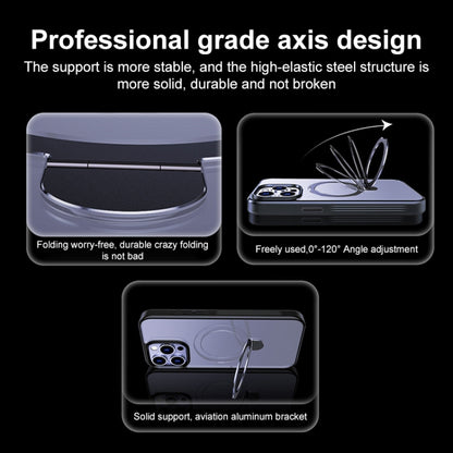 For iPhone 12 Multifunctional MagSafe Holder Phone Case(Purple) - iPhone 12 / 12 Pro Cases by buy2fix | Online Shopping UK | buy2fix