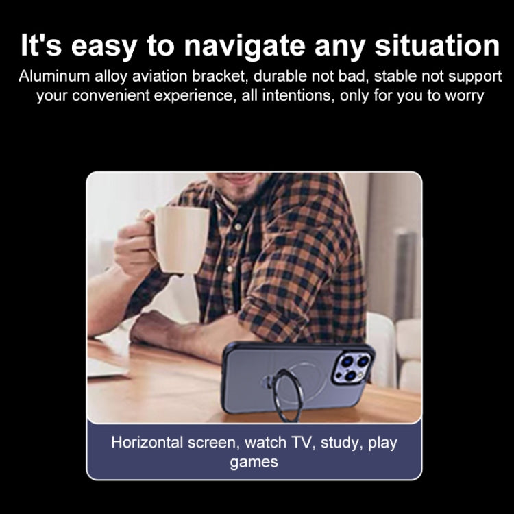 For iPhone 12 Multifunctional MagSafe Holder Phone Case(Black) - iPhone 12 / 12 Pro Cases by buy2fix | Online Shopping UK | buy2fix