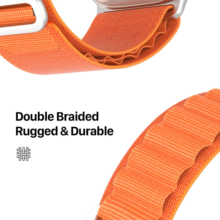 For Apple Watch Series 8 45mm  DUX DUCIS GS Series Nylon Loop Watch Band(Orange) - Watch Bands by DUX DUCIS | Online Shopping UK | buy2fix