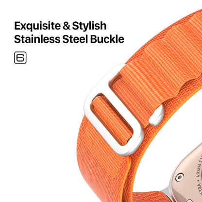 For Apple Watch Series 8 45mm  DUX DUCIS GS Series Nylon Loop Watch Band(Orange) - Watch Bands by DUX DUCIS | Online Shopping UK | buy2fix